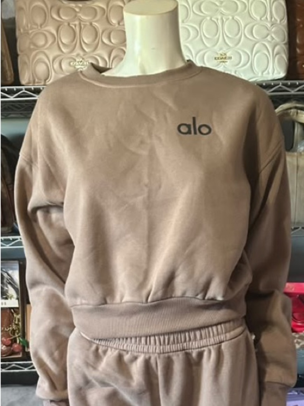 Alo Yoga Accolade Crew Neck Pullover and Accolade Sweatpant Set Sweatpant Set